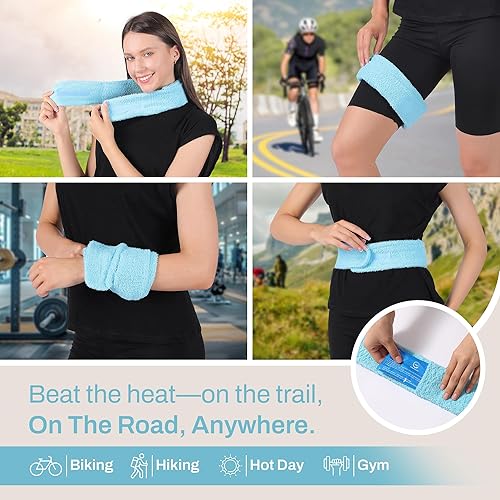 Miniatura 4 de Toalla refrescante con insertos de paquete de hielo de gel suave Incluye 2 paquetes de hielo en gel reutilizables - Envase de compresión multiusos