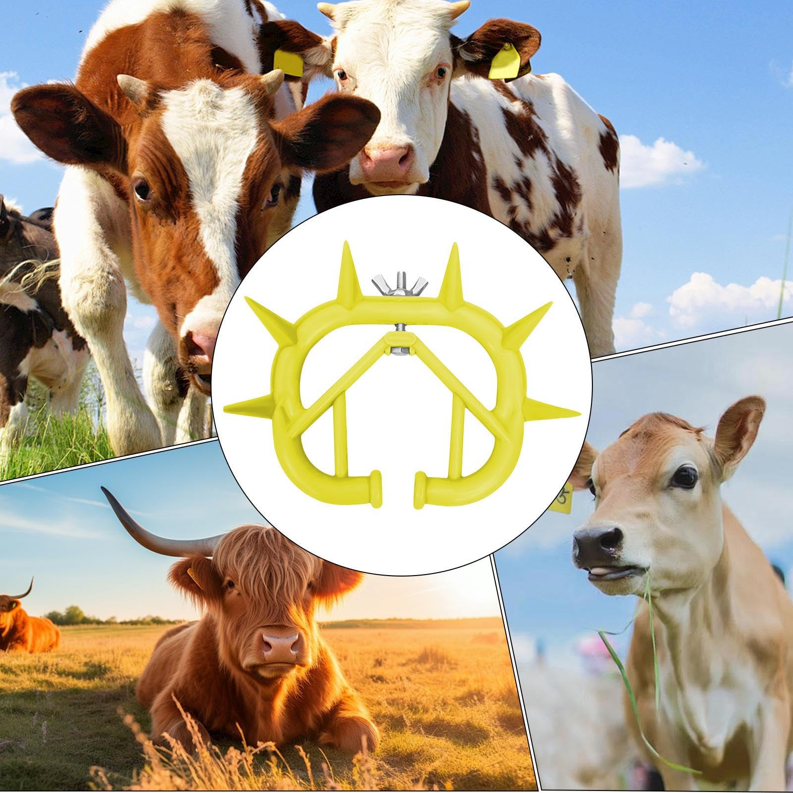 Anello al naso per lo svezzamento del vitello, svezzamento del vitello con di naso di mucca - 10 pezzi Anello per naso per bestiame Vitello Mucca Svezzatore per bestiame,Svezzamento per vitelli Quiet