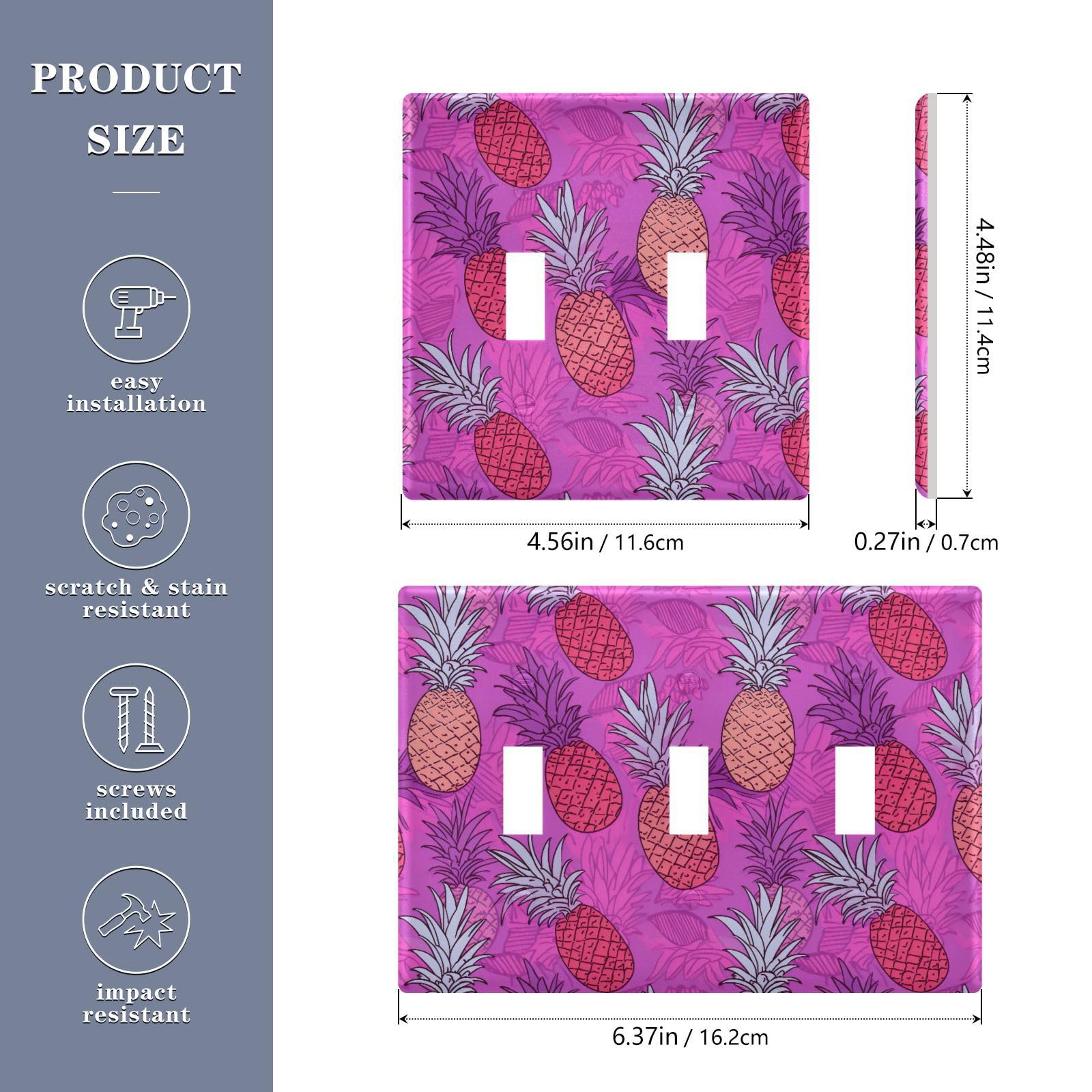 Light Switch Cover Pineapple Wall Plates for Electrical Outlets 3 Gang 202a8702