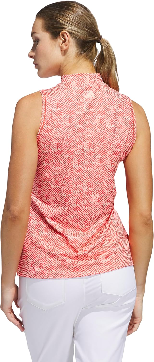 Adidas Womens Ultimate365 Mock Neck Sleeveless Polo Shirt - Image 4