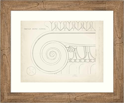 Amanti Art Framed Wall Art Print 20x24 Greek and Roman Architecture IX by Thomas Kelly, Architecture Wall Art, Vintage Decor, Small Poster Painting