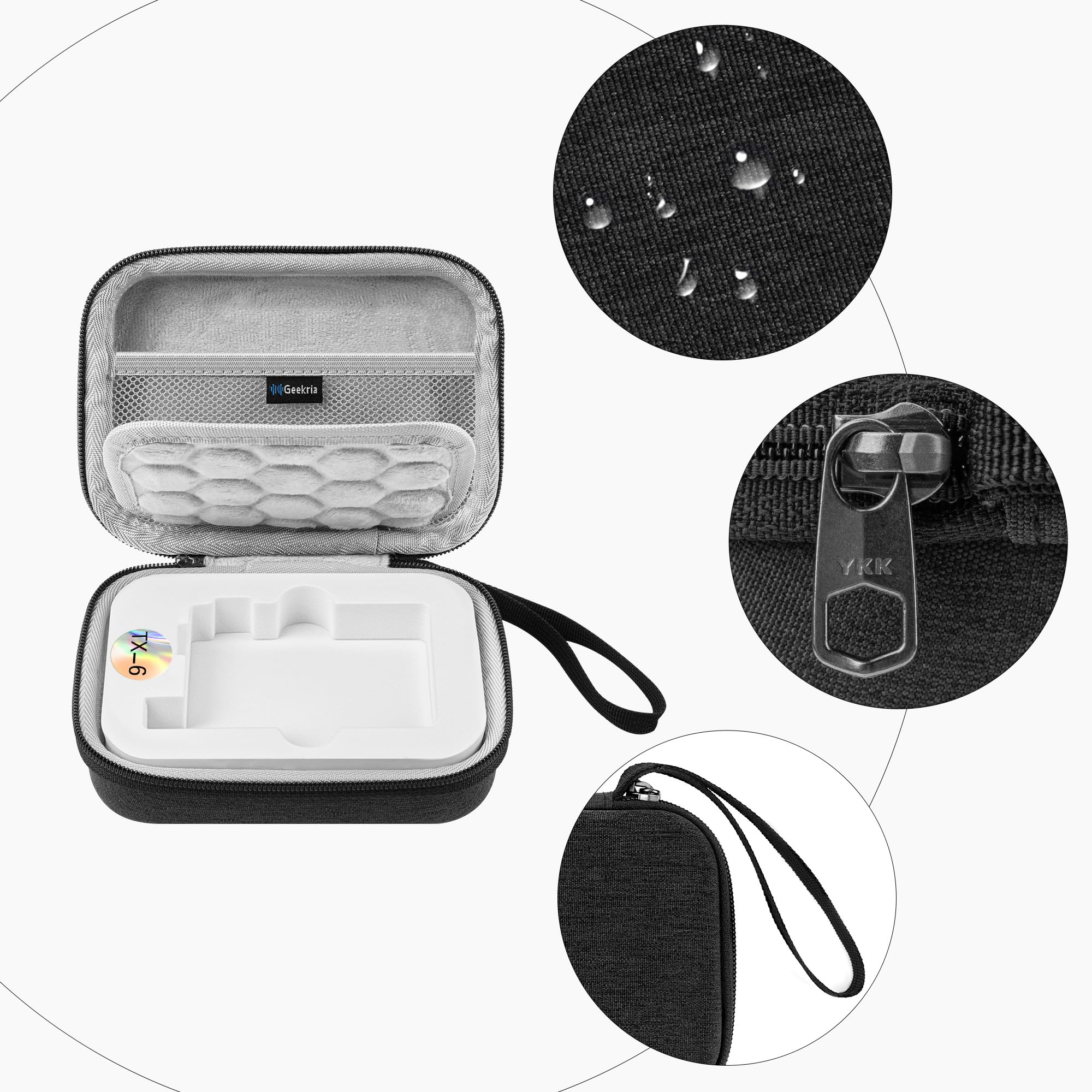 GEEKRIA Étui de transport pour interface audio, compatible avec Teenage Engineering TX-6, EVA Hard Shell Portable Travel Bag (gris foncé)