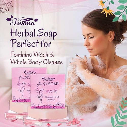 Miniatura 6 de FIVONA Juego 3 en 1 de aceite Yoni con 2 barras de jabón Yoni  Aceite vaginal natural equilibrado con pH femenino de 1.0 fl oz con jabón de hierbas