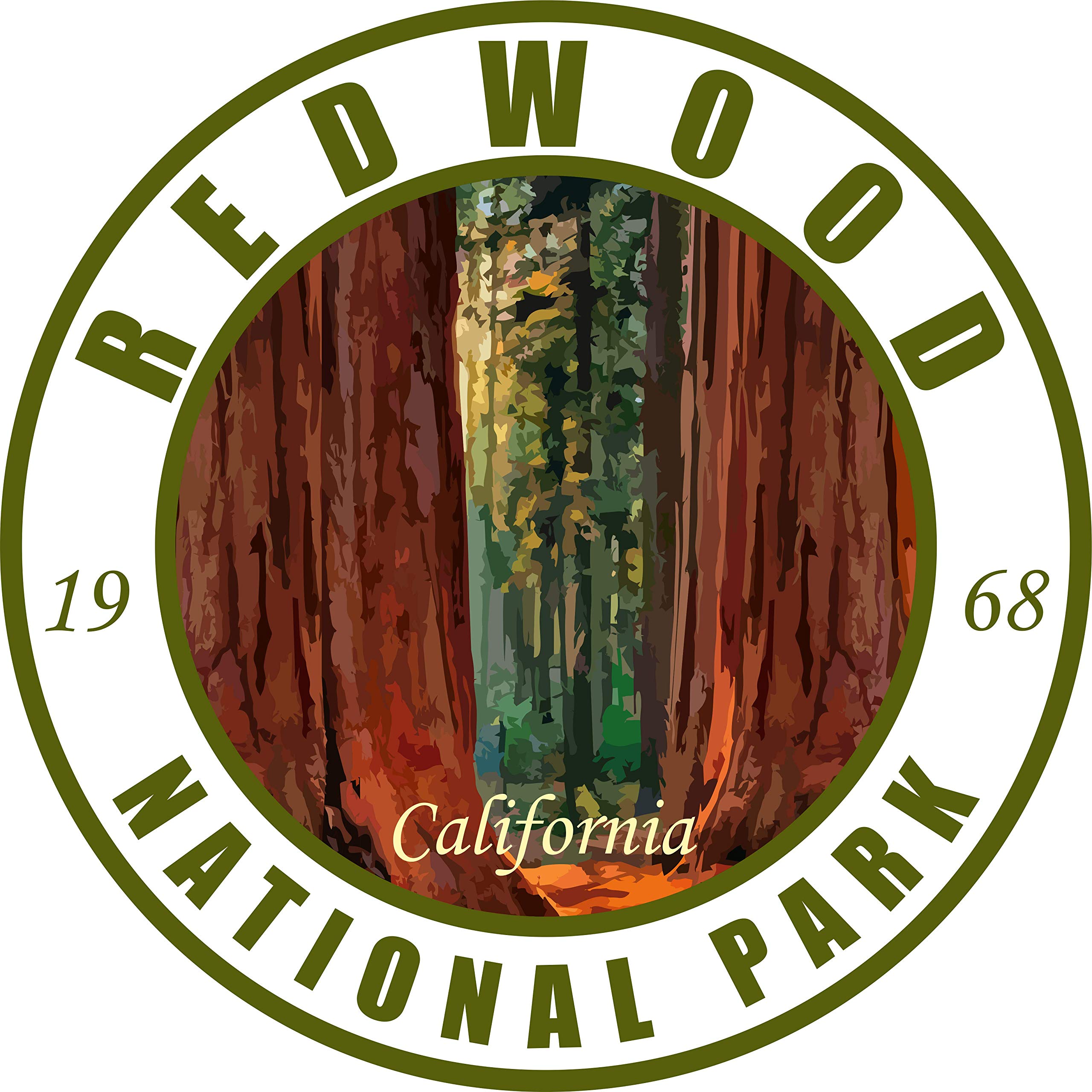 Redwood National Park Sticker - Vinyl Chevron Design For Car, Laptop, Water Bottle - View #3