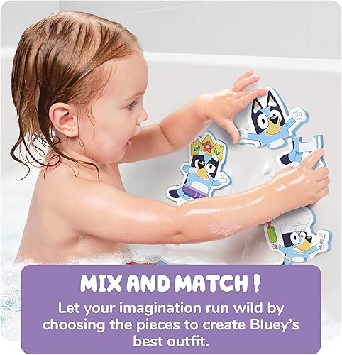 Miniatura 2 de Tomy Toomies Bluey Bath Puzzle - Mezcla y combina Bluey Puzzle - Juguetes de baño de espuma para niños pequeños - Incluye bolsa de malla de