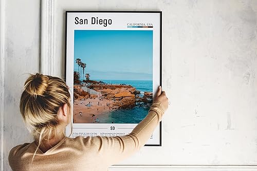 Miniatura 4 de Impresión de San Diego, póster de San Diego, arte de pared, impresión de viaje mínimo, póster de ciudad minimalista, destino de viaje, pintura al