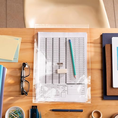 Vista 6 de Paquete de 50 Fundas Transparentes como Cristal de 8.5 x 11 Pulgadas Bolsas de Almacenamiento, Bolsas de Celofán Autosellantes Resellables