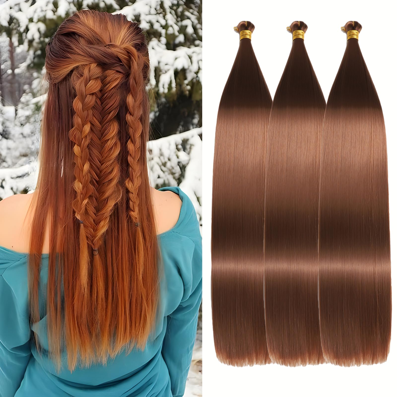 Locescsoc 24 Inch Bone Straight Braiding Hair 150g 3 Packs Straight Hair Extensions, Ariel Straight Hair Bundles