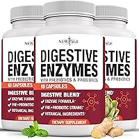 Vista 7 de NEW AGE Enzimas digestivas para la salud intestinal, múltiples enzimas probióticas con prebióticos y probióticos con lipasa para mujeres y hombres