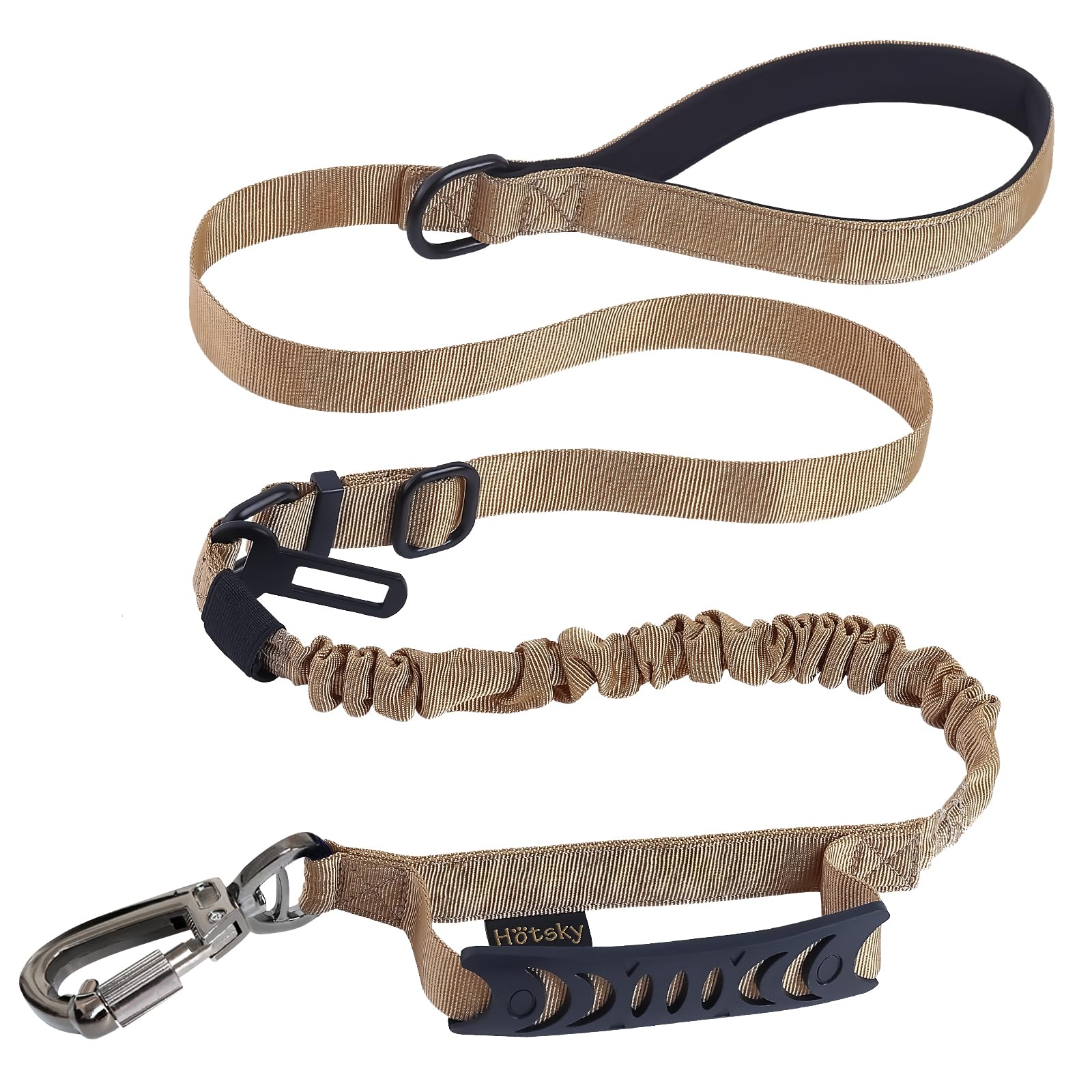 Hotsky Tactical Dog Leash Heavy Duty for Medium Large Dogs That Pull,4-6Ft Strong Bungee Shock Absorbing No Pull Dog Leash with Padded Double Handle
