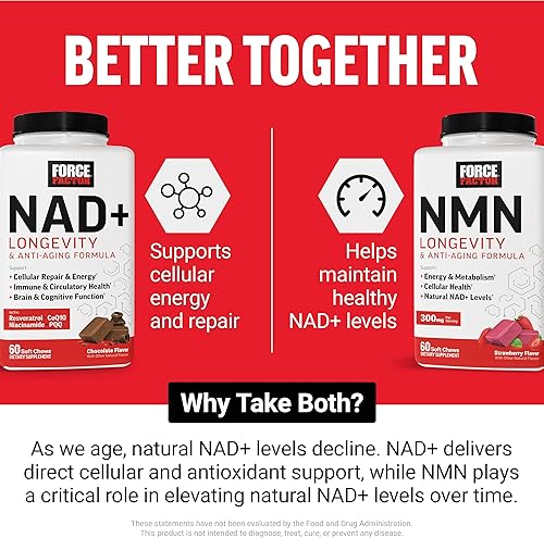 Miniatura 4 de Force Factor NMN Longevidad y antienvejecimiento, mononucleótido de nicotinamida, NAD +, apoyo a la salud celular, reparación celular, metabolismo