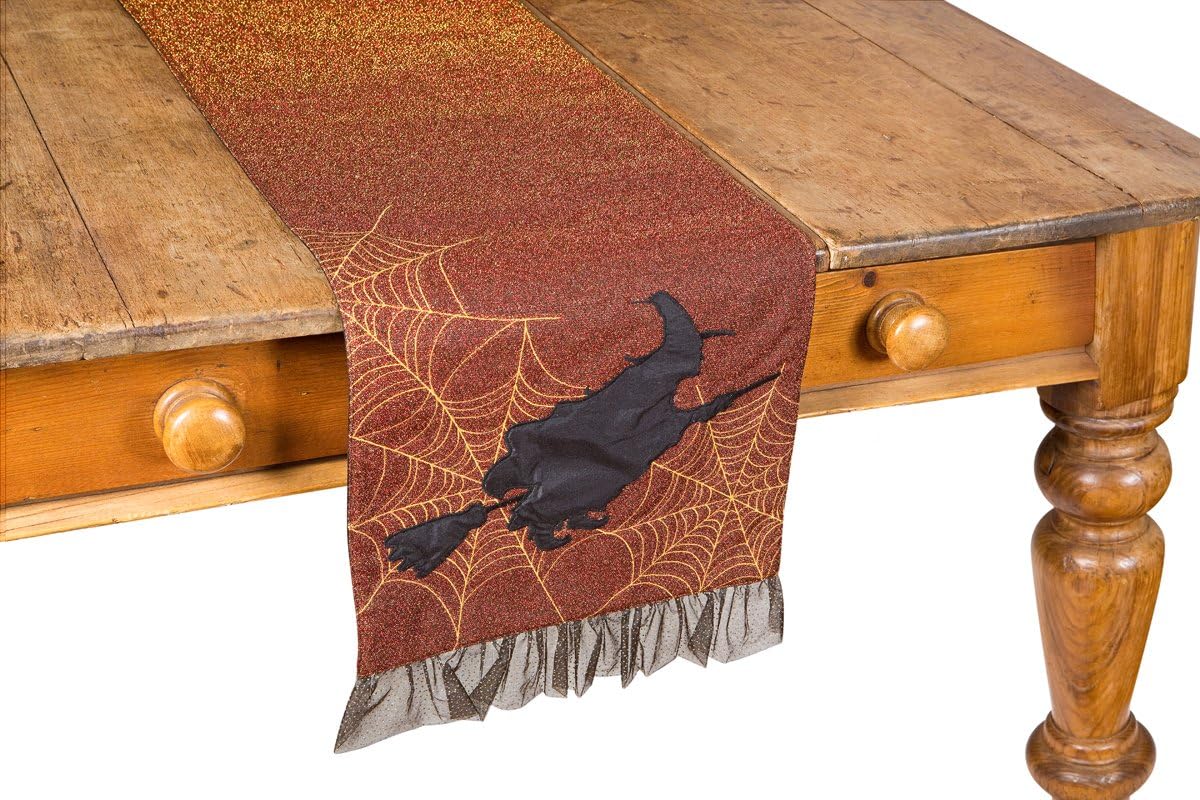 Witching Hour Halloween Table Runner, 13 by 108", Purple