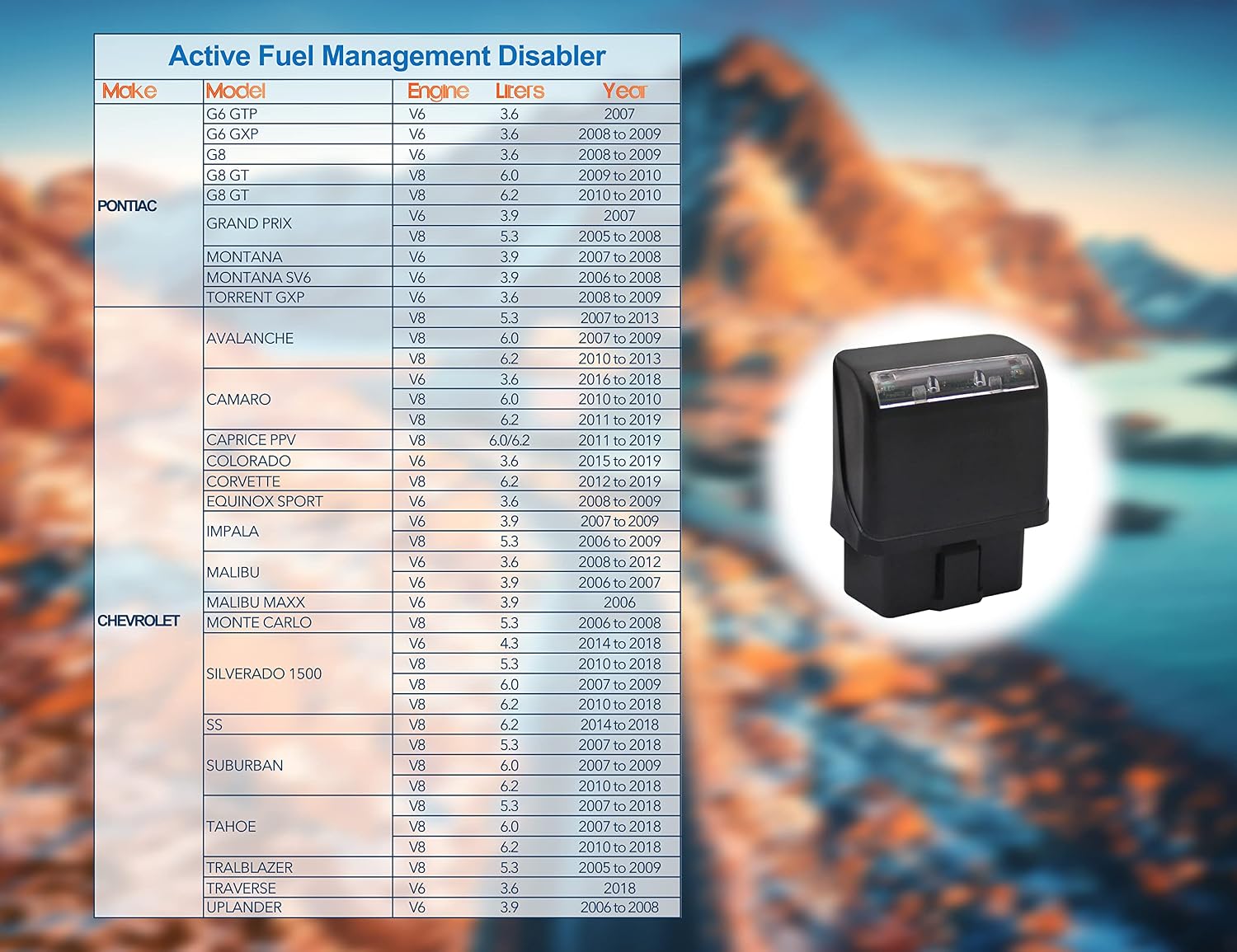 RA003 Active Fuel Management AFM Disable Device, Compatible with GM V8 V6 Engine