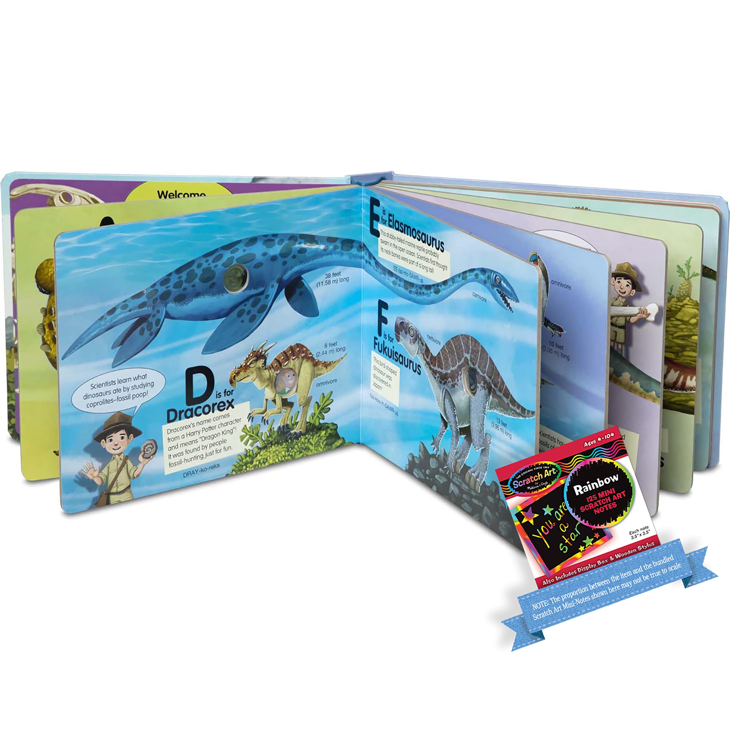 Melissa & Doug Poke-A-Dot Dinosaurs A to Z: Pop-a-Tronic Activity Kit Bundle with 1 Theme Compatible M&D Scratch Fun Mini-Pad (31347)