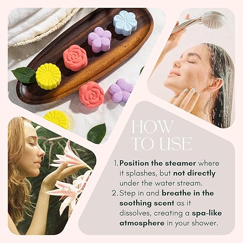 Miniatura 3 de Paquete de 12 vaporizadores florales para ducha, tabletas de ducha de aromaterapia, aroma floral natural, regalo de mimos con temática floral para