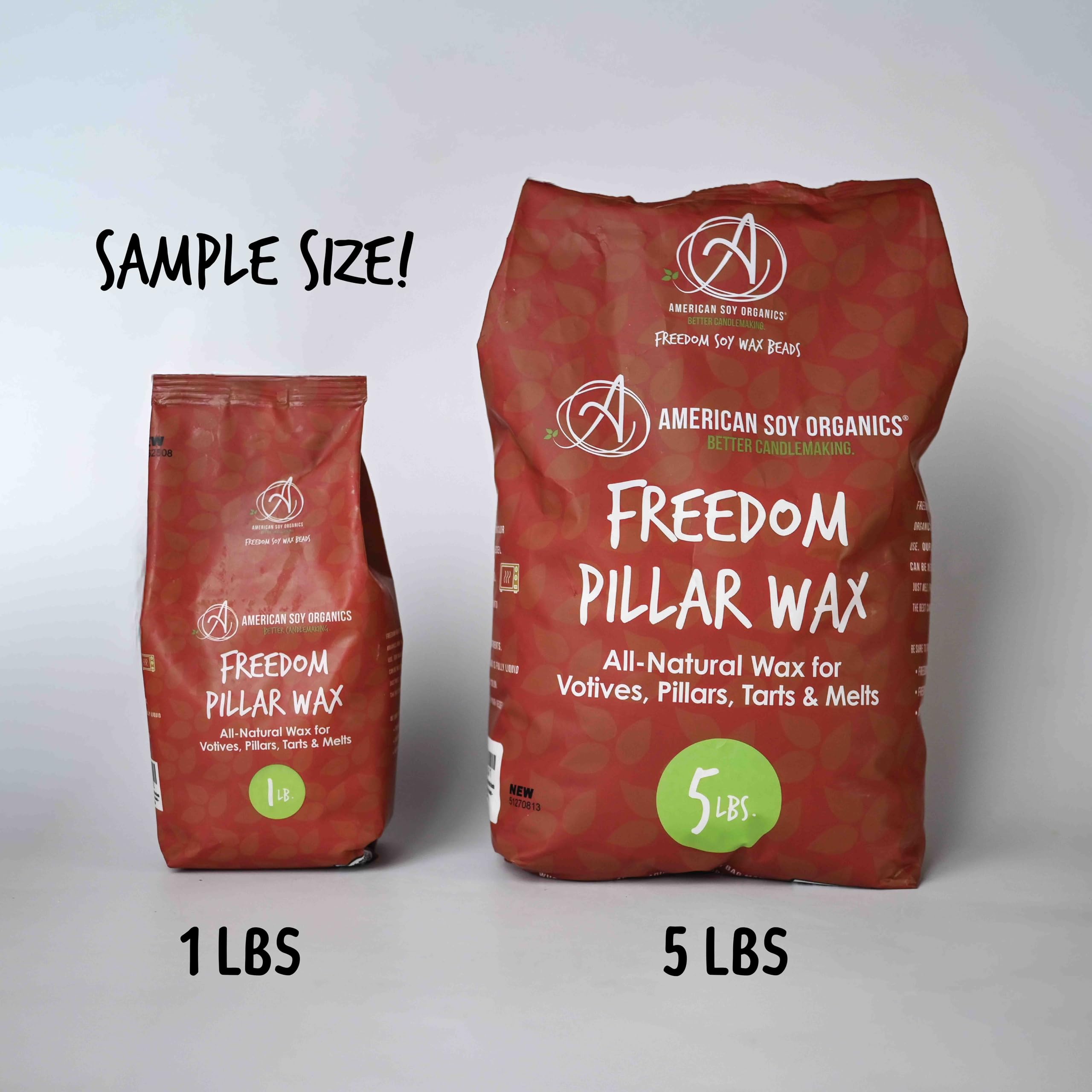 American Soy Organics Koraliki woskowe z filarem sojowym Freedom, 0,5 kg do produkcji świec, nadają się do kuchenki mikrofalowej – wysokiej jakości materiały do produkcji świec sojowych