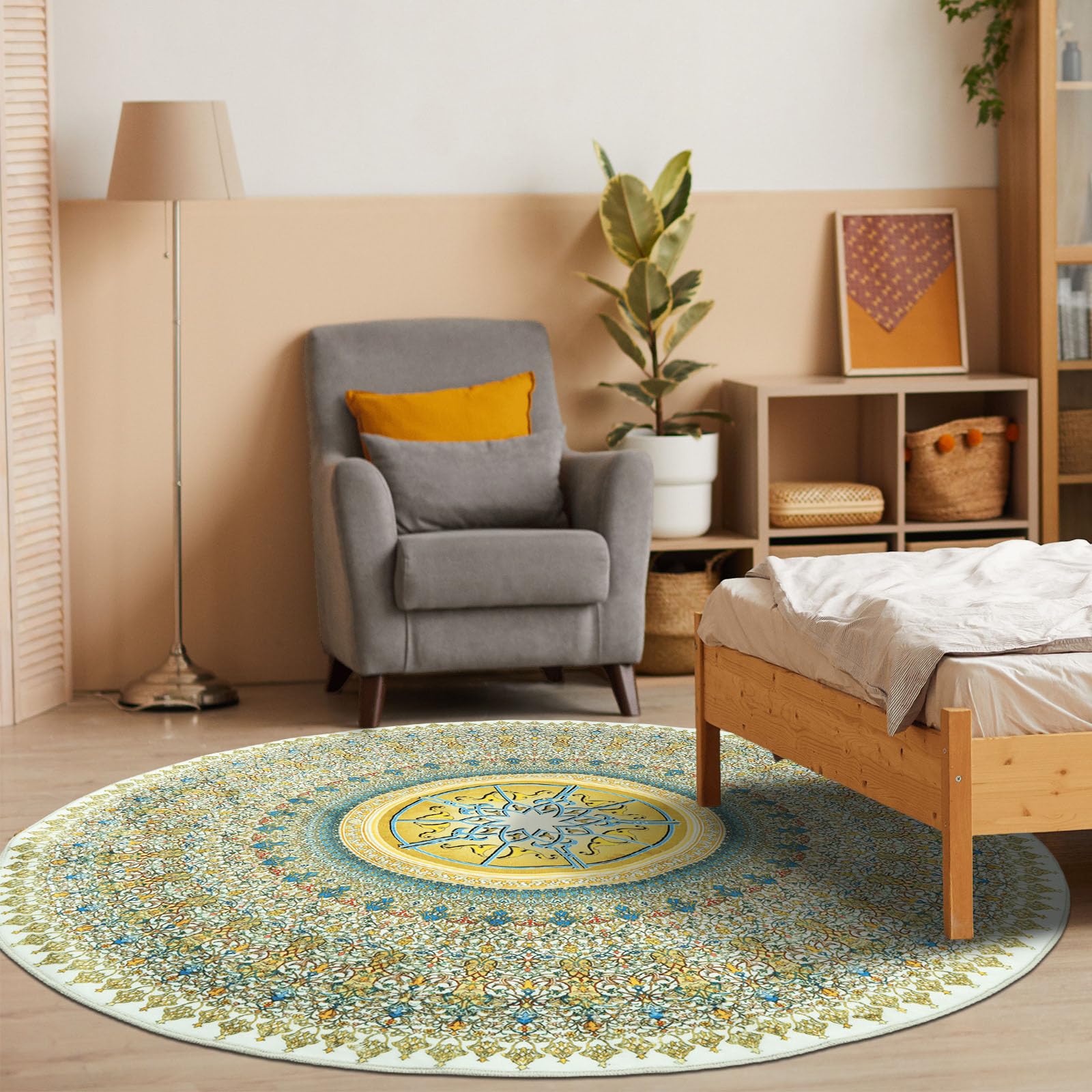 Betadistor Boho Round Rug for Bedroom 90X90 CM, 401-04090, 401-04000, 90cm / 3 ft - Image 4