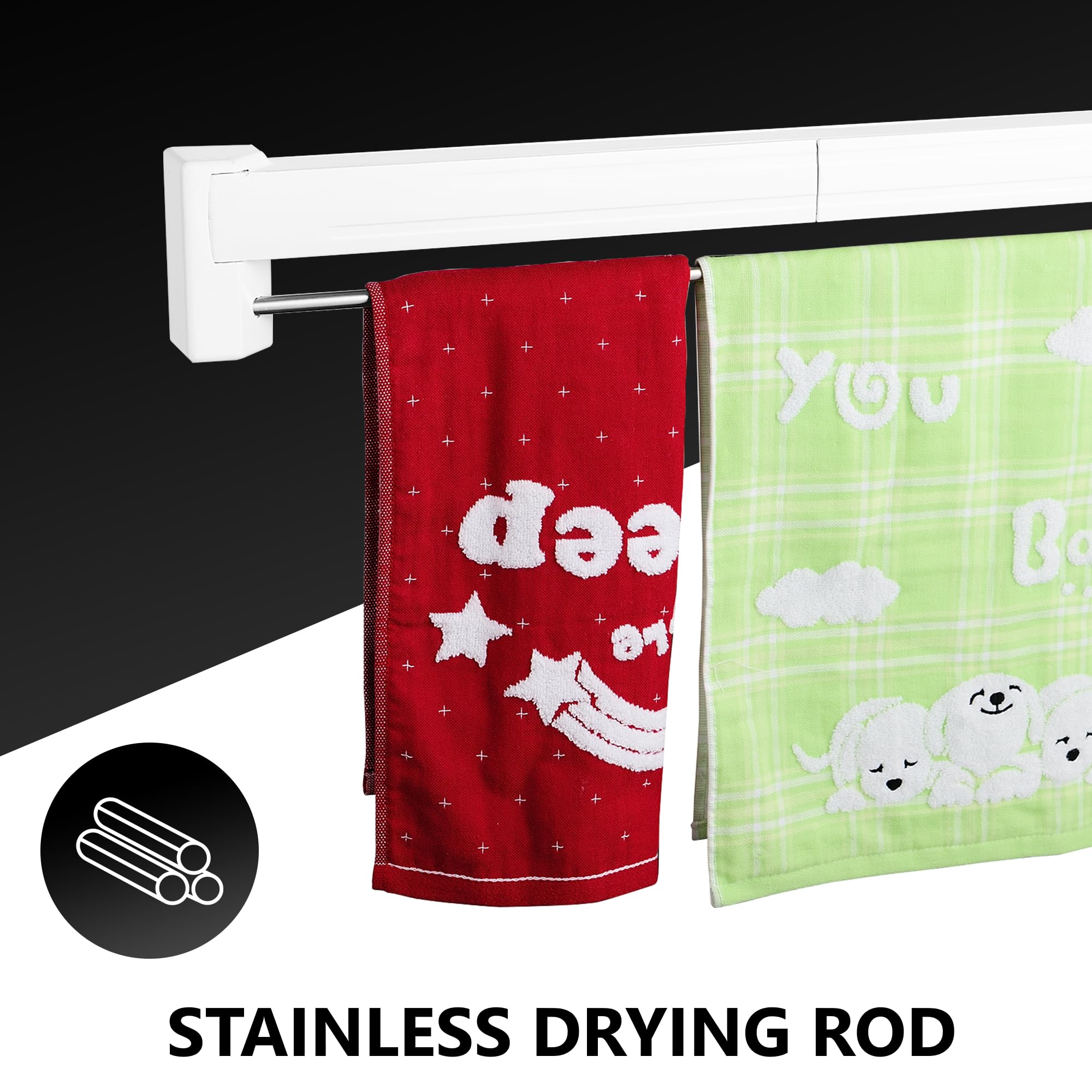 Vonia Stendibiancheria da parete - in alluminio di alta qualità - lunghezza - montaggio a parete - stendibiancheria pieghevole (Bianco, 70 cm)