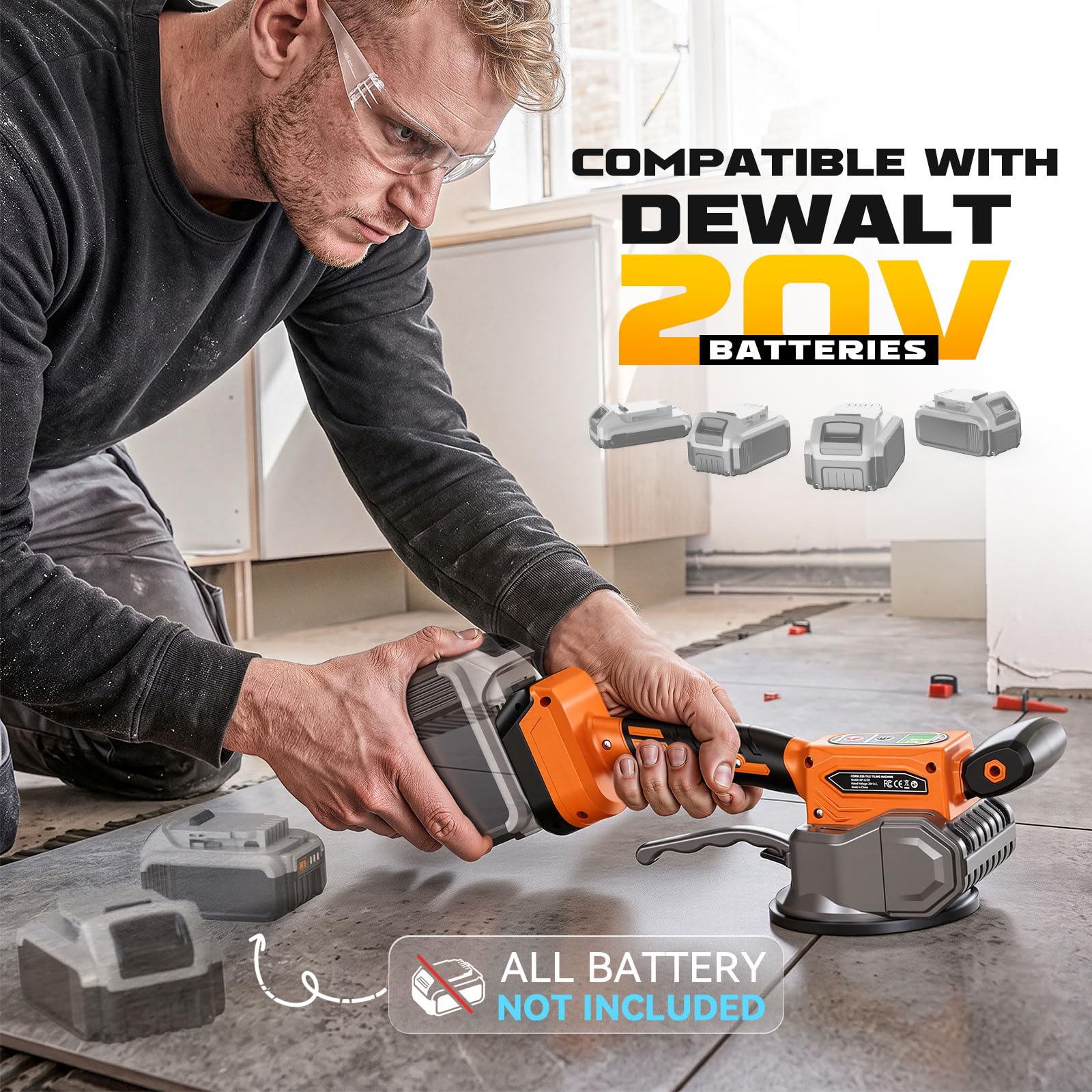 Ecarke Tile Vibration Tool - Dewalt 20V Compatible -5 Ecarke Tile Vibration Tool - Dewalt 20V Compatible -5