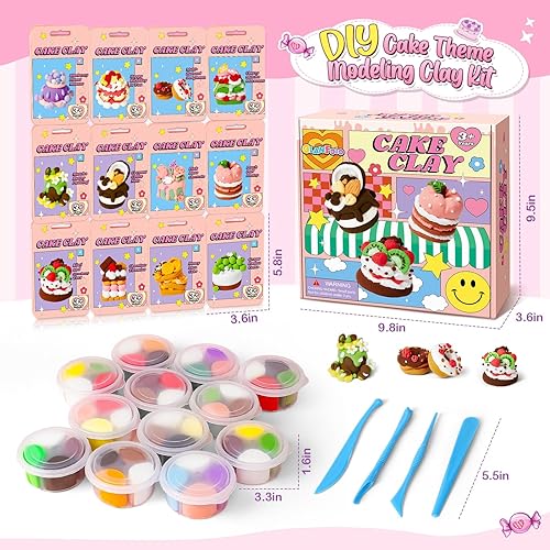 Miniatura 3 de Arcilla seca al aire para niños, kit de arcilla para modelar, 12 cajas modelo de artes mágicas y manualidades para niños con herramientas y