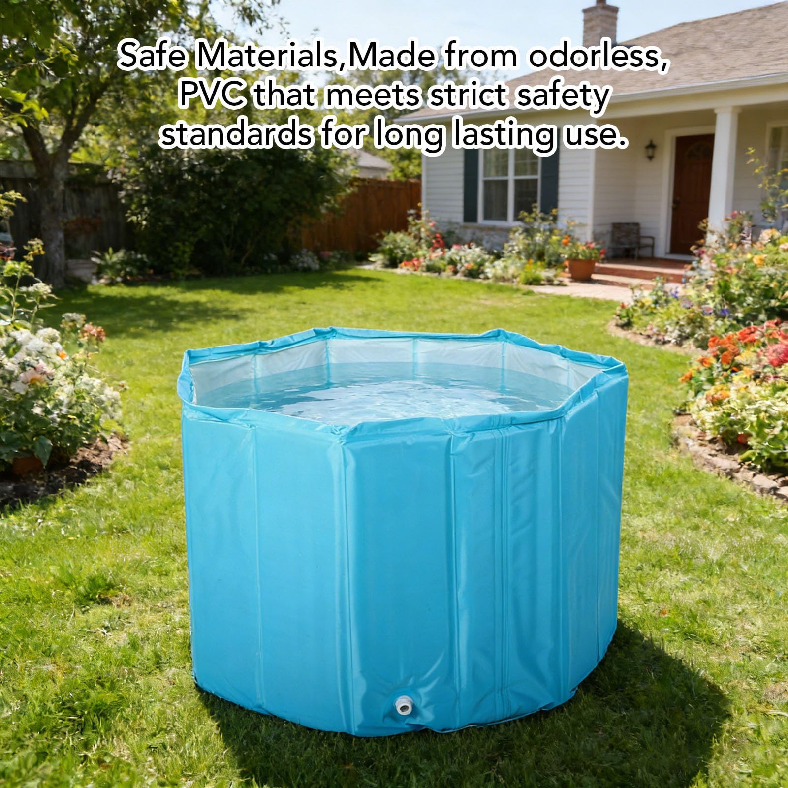 Bañera Inflable para Adultos 31.50x25.59in Plegable PVC Remojo
