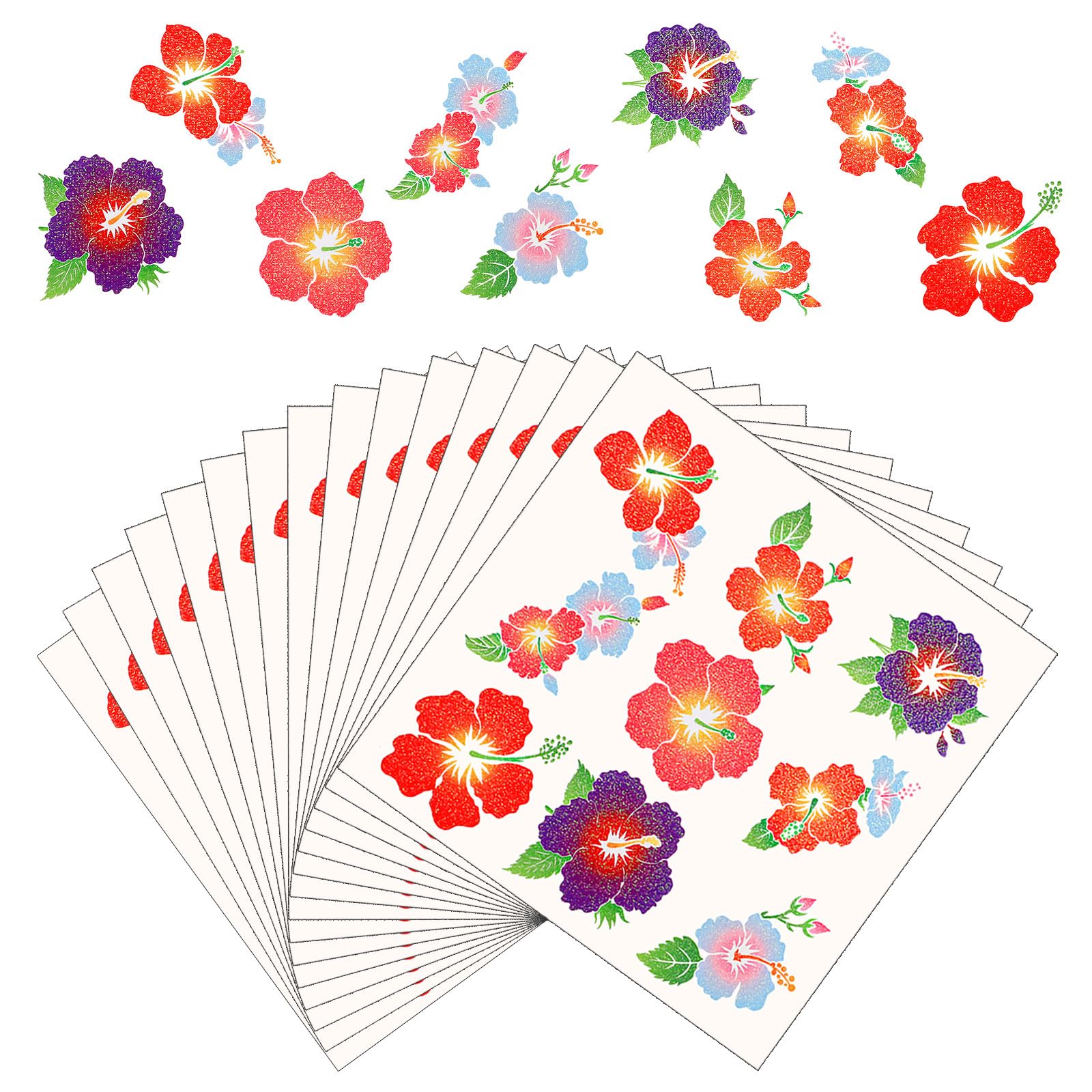 180pcs Hibiscus Flower Temporary Tattoos