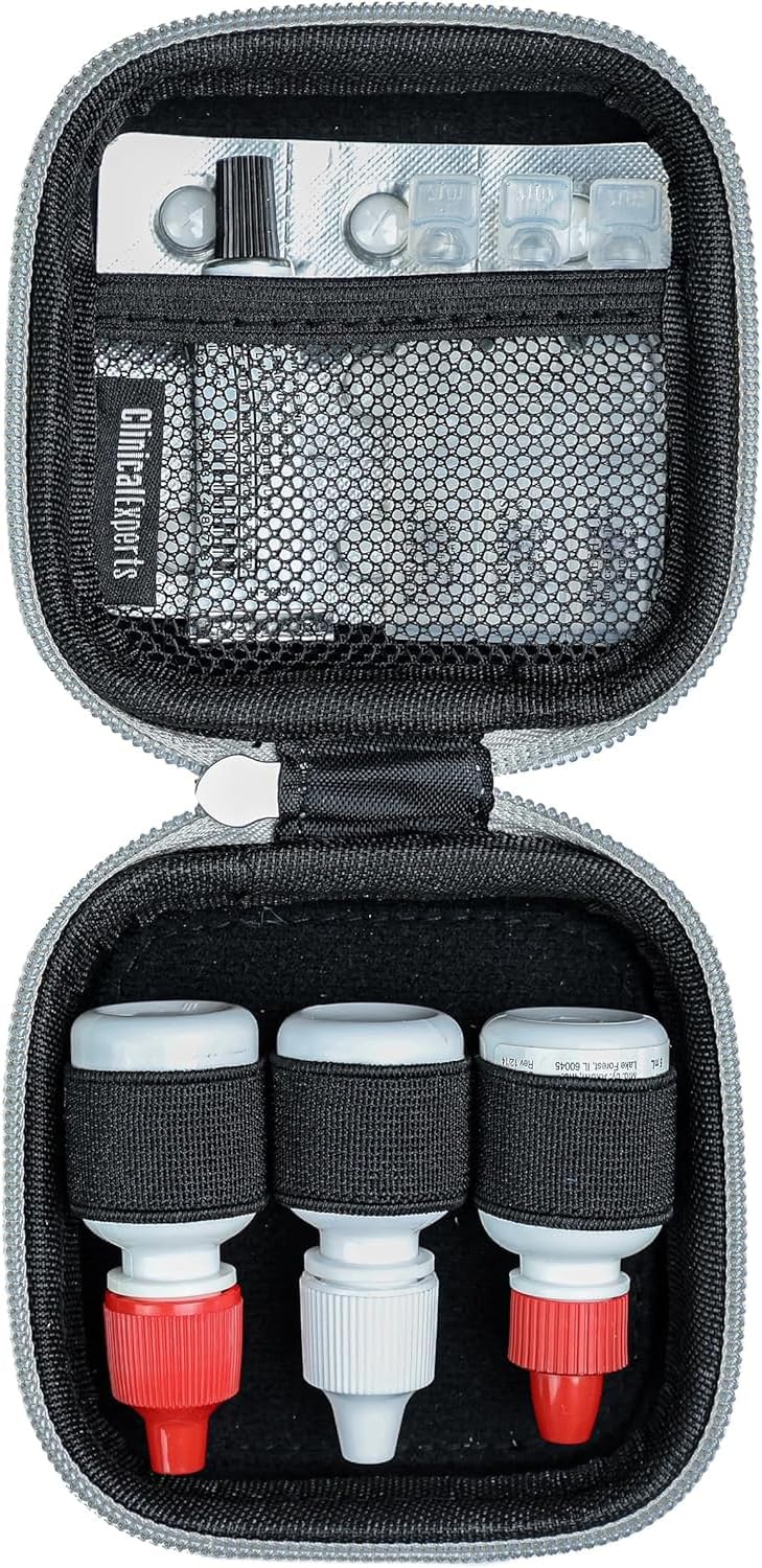 Navan Multi-Functional Eye Drops, Medicine & Travel Accessories Organizer - Hardshell EVA Compact Carry Case - Loops & Mesh Pocket for Daily Pills, Charging Cables & Batteries by Clinical Experts - Image 6