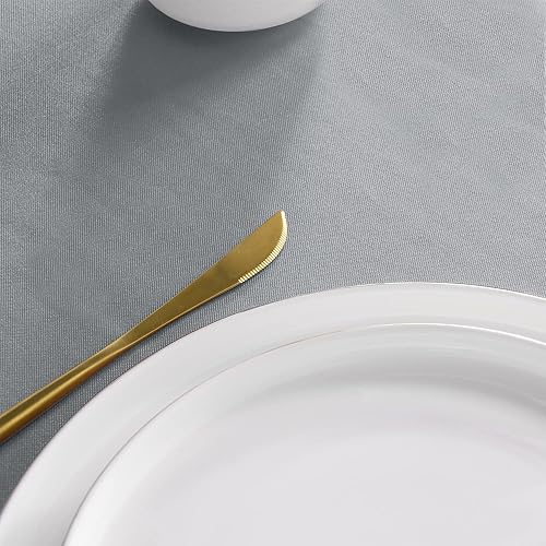 Miniatura 6 de sancua Mantel redondo de 60 pulgadas, resistente al agua, a prueba de derrames, lavable, de poliéster, mantel decorativo para mesas de comedor,