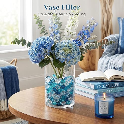 Miniatura 3 de DomeStar 500 unidades de imitación de hielo, cuentas de vidrio acrílico surtidas, decoración para jarrones, acuarios, decoración de mesa y dispersión