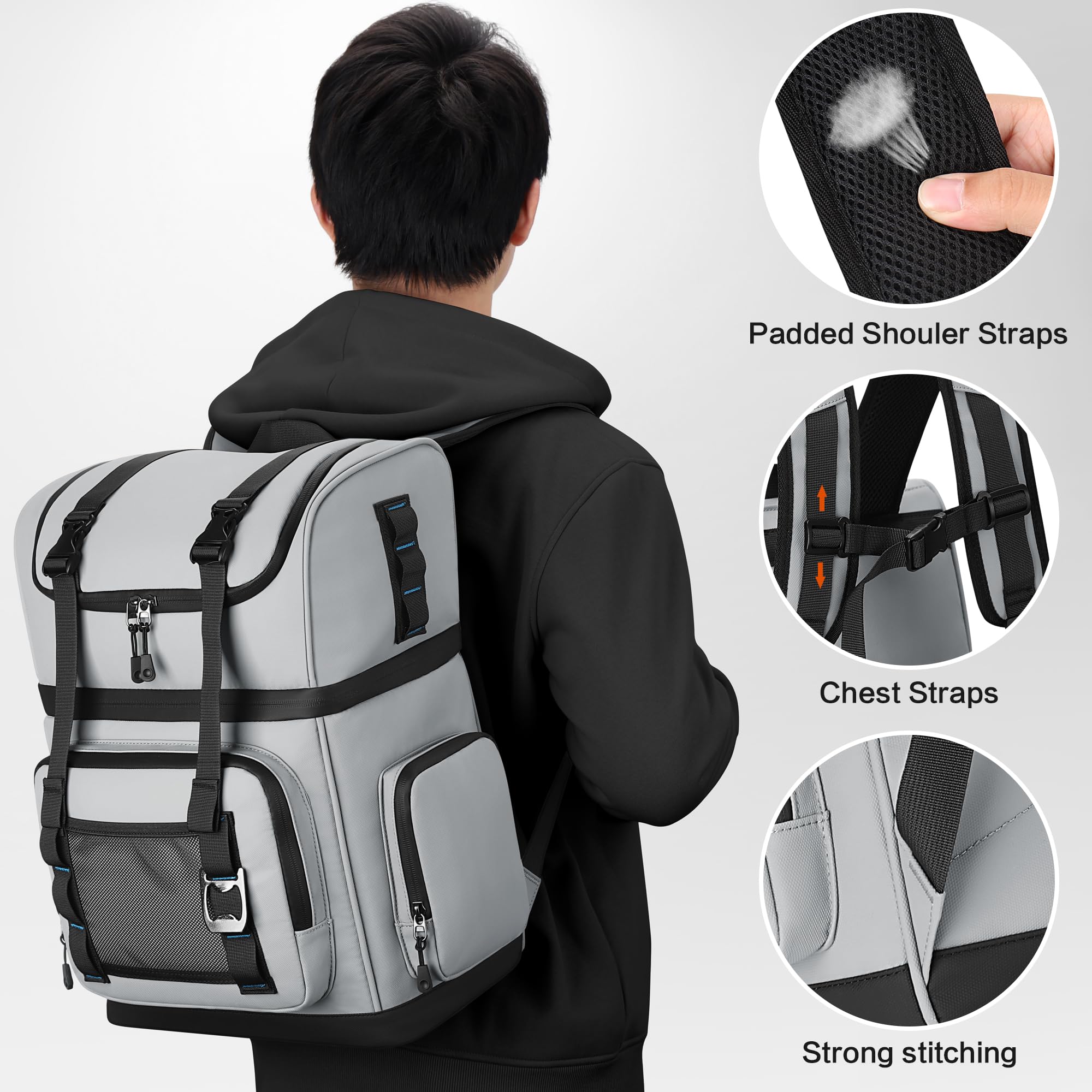 Mochila Nevera Isotermica Grande, Doble Capa Impermeable Mochila Termica, Bolsa Picnic A Prueba de Fugas