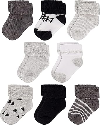 Rising Star Baby Socks for Boys & Girls - Newborn to 12 Months - Thick Cotton Terry Cuff Socks