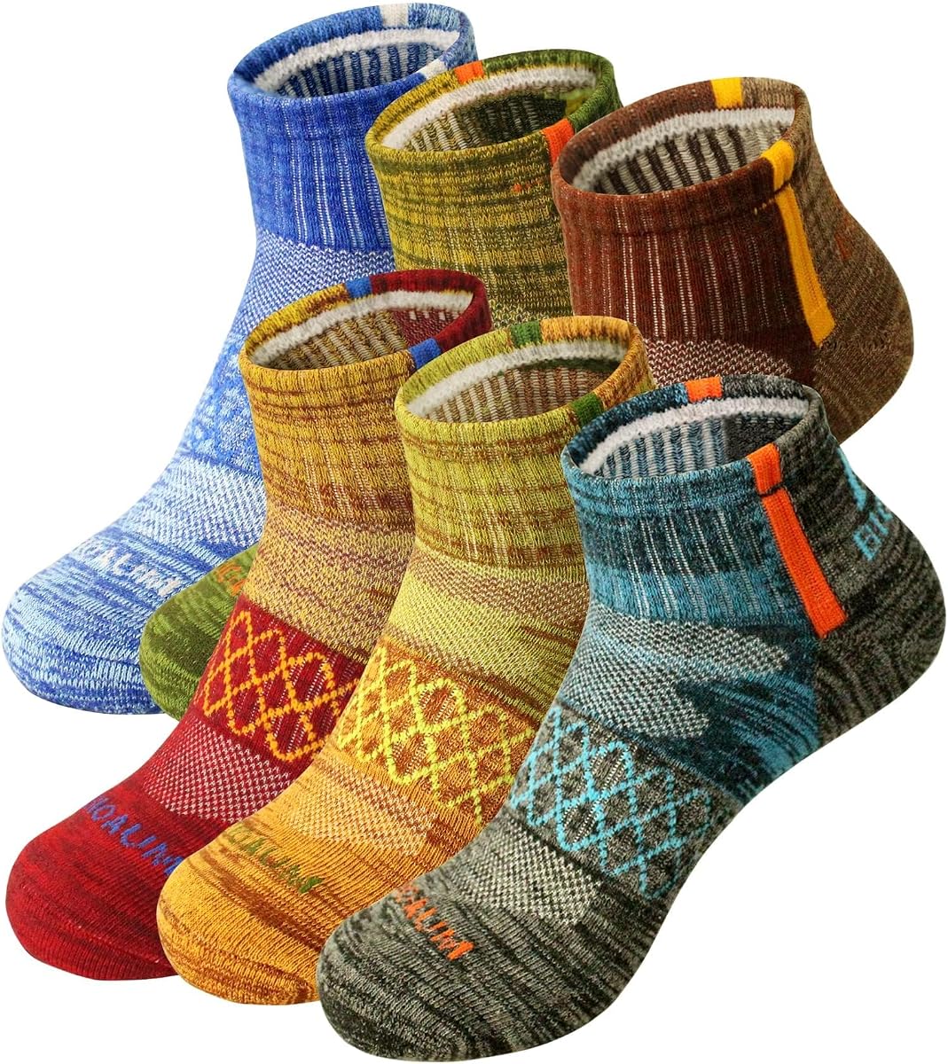 Men's Cotton Cushioned Ankle Athletic Socks, 6 Pairs Casual/Workout | M(8-9.5)/L(10-13)/XL(12-14). Moisture-wicking, arch support, soft, breathable, reinforced heel for running, hiking, gym