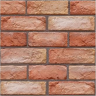 3D Brick Wall Panels,Brick Wallpaper Peel and Stick, 11.8 x 11.8 inches (Set of 10pcs),3D Self-Adhesive Brick Tiles for Living Room,Fireplace,Bedroom. (Brown)