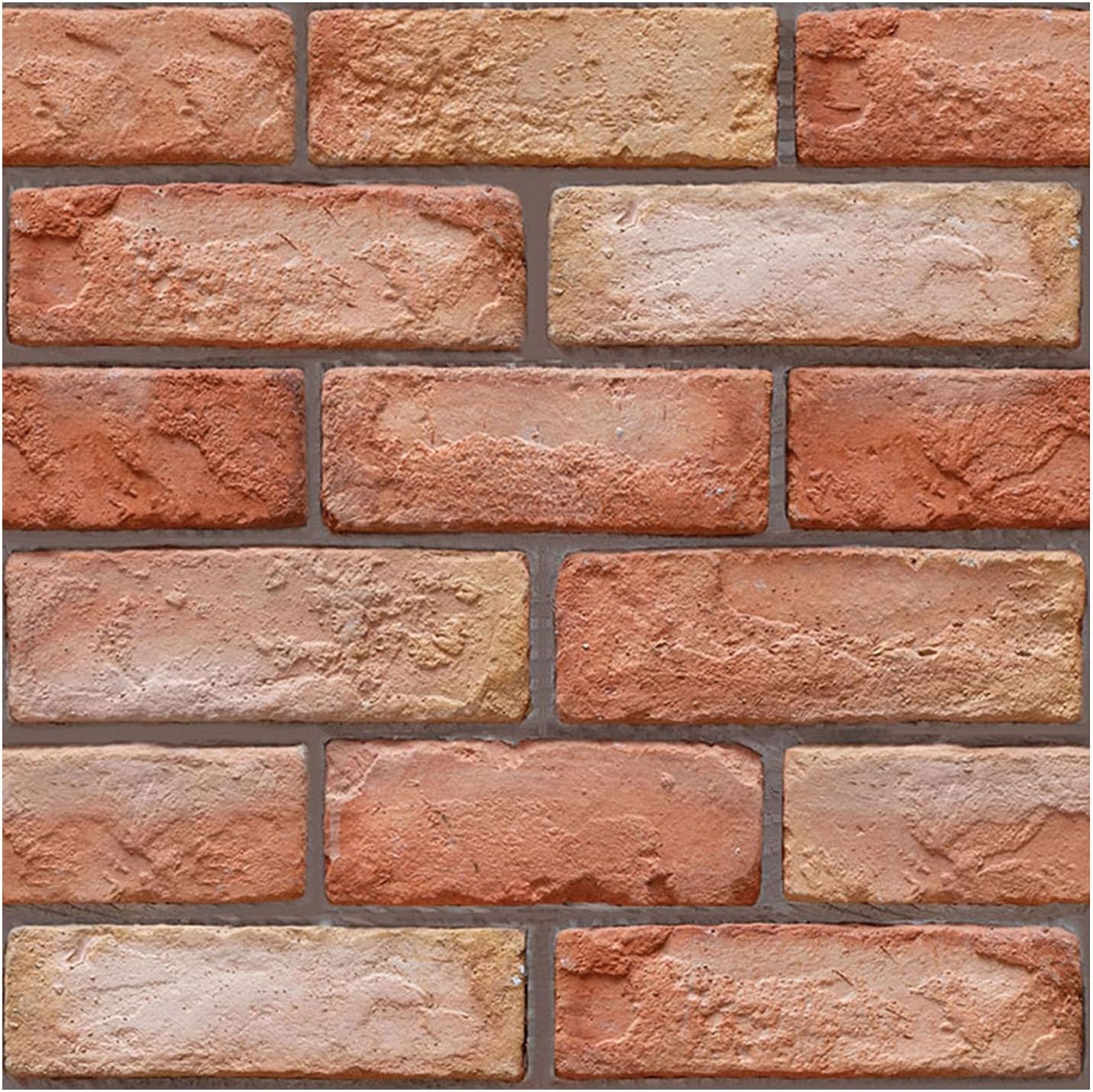 3D Brick Wall Panels,Brick Wallpaper Peel and Stick, 11.8 x 11.8 inches (Set of 10pcs),3D Self-Adhesive Brick Tiles for Living Room,Fireplace,Bedroom. (Brown)