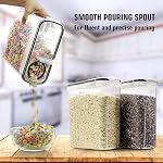Large Cereal Storage Containers, Wildone BPA Free Airtight Cereal Containers Storage for Sugar, Flour, Snack, Baking Supplies, Dry Food Containers with Lids Black - 5PCS (4L /135.3oz)