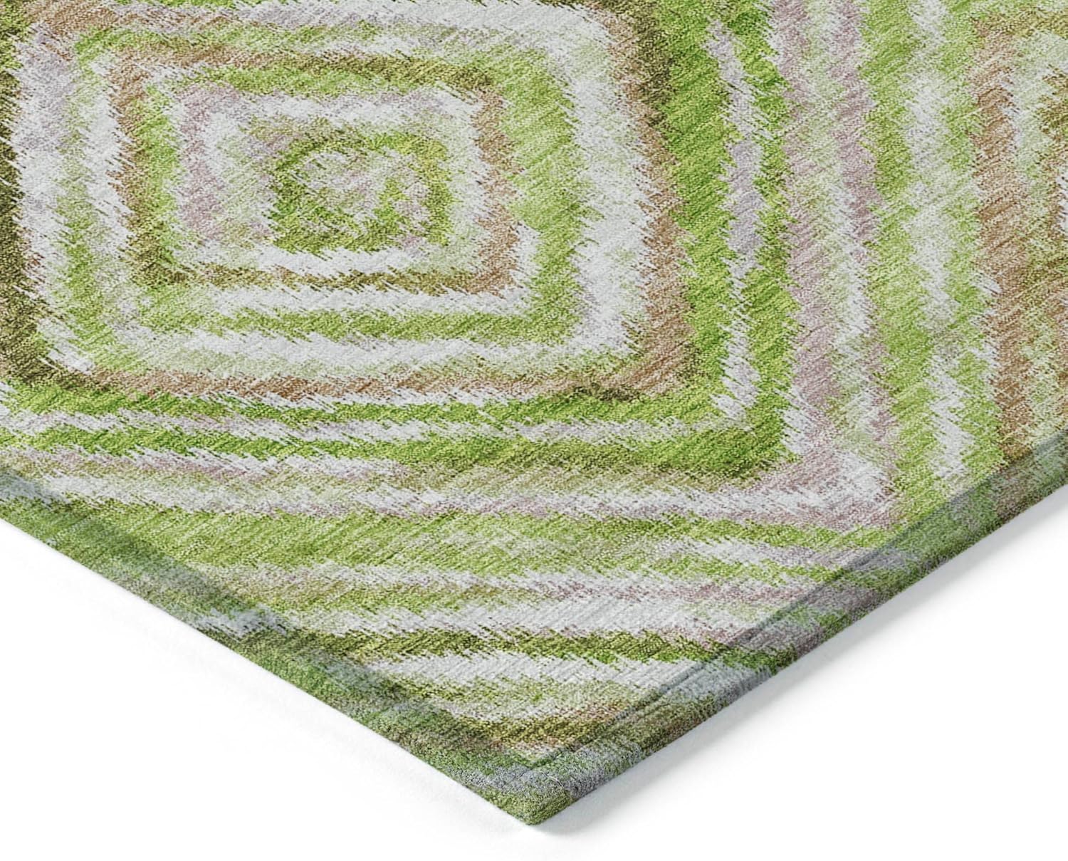 Addison Rugs Chantille ACN780 Green 1'8" x 2'6" Indoor/Outdoor, Machine Washable, Easy Clean, Non Shedding, Bedroom, Living Room, Dining Room, Kitchen, Patio Rug