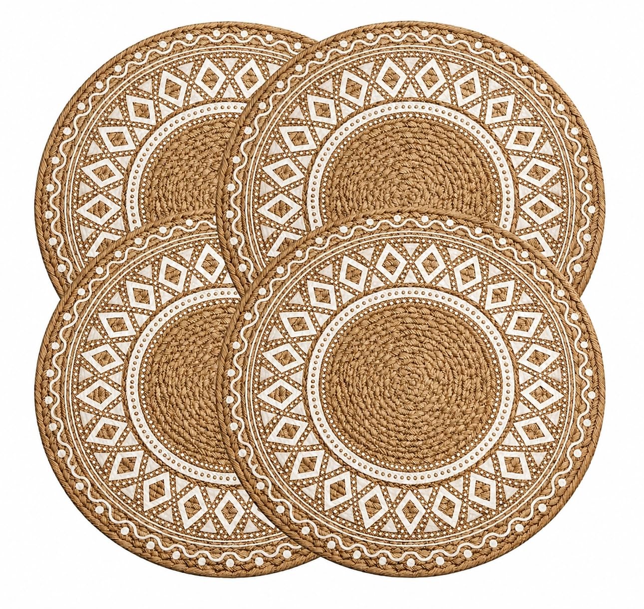 Round Jute Coasters for Dining Table | Dining Table mat 6 Pieces | Placemat | Kitchen Set | Tea Coaster Set of 6-image-13
