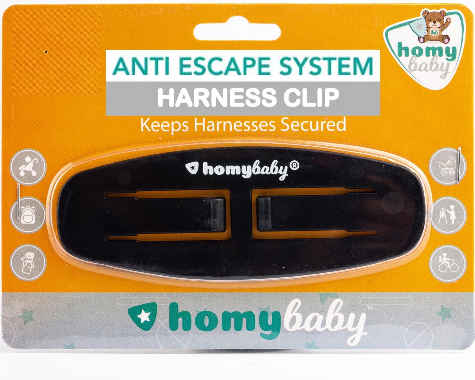 HOMYBABY® Car Seat Safety Clip - Anti Escape Car Seat Strap - Harness Chest Clip - Prevent Children Taking Their Arms Out of The Straps - Seat Belt Clip (1 Unit)