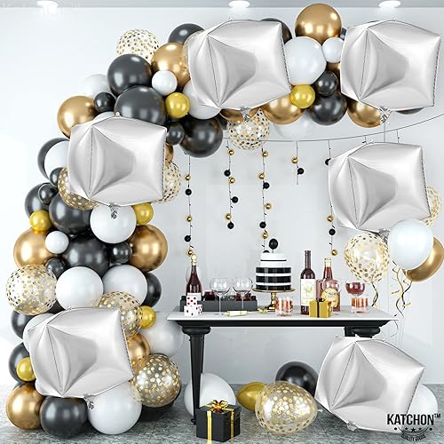Miniatura 9 de KatchOn, Globos plateados brillantes de 22 pulgadas, paquete de 6 unidades, globos de aluminio plateado, despedida de soltera, globos de cumpleaños