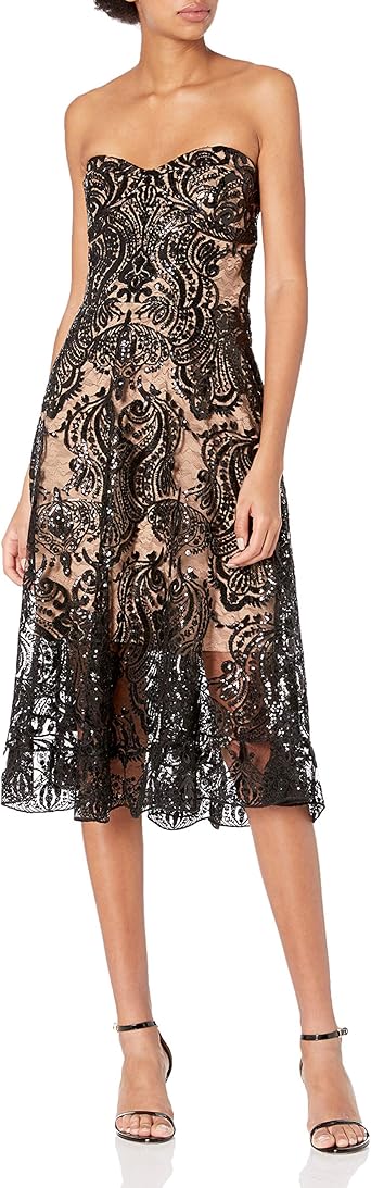 Strapless fit and flare midi dress Clearance