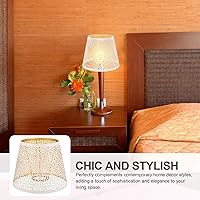 Vista 2 de Pantalla de lámpara de metal, sombra de árbol de hierro, sombra de lámpara E27, clip en la mesa, pantalla hueca, accesorios de luz para lámpara
