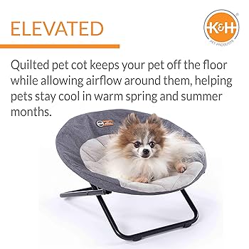 K&H Pet Products Cozy Cot Elevated Bed - Machine Washable Pet Cot For Dogs & Cats