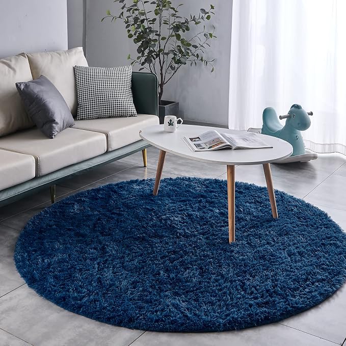 Navy Blue Round Rug