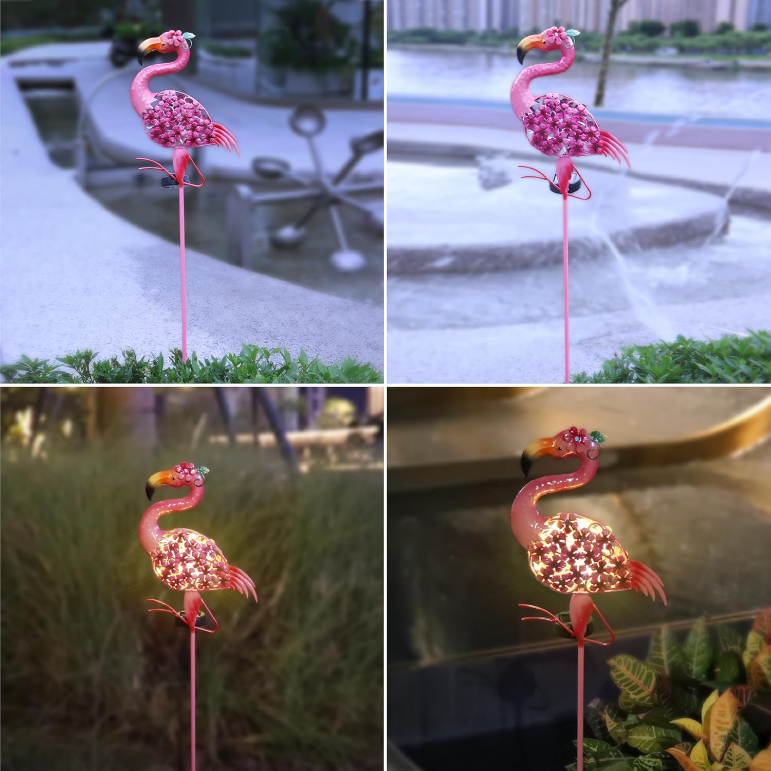 Flamingo Solar Garden Decor,Yard Art Decorations Outdoor Gifts for Women Mom Grandma,30 LED Waterproof Garden Decor for Outside Patio Lawn Balcony Backyard Decorations