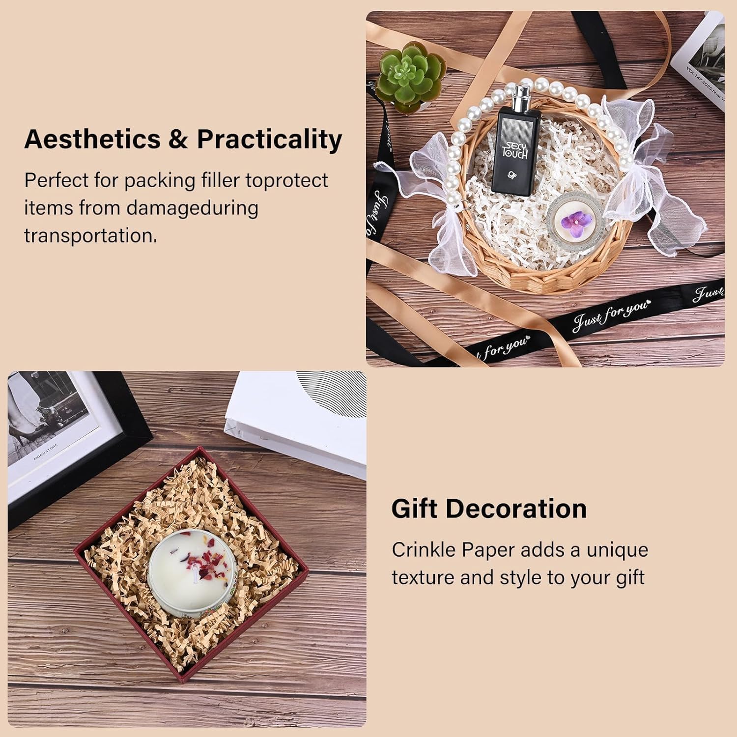 ZOEHROWS 2.2LB Crinkle Paper Gift Basket Filler, Brown Shredded Paper For Gift Baskets, Box Filler For Wrapping & Decor, Gift Basket Filler For Birthdays, Weddings, Anniversaries - Image 6