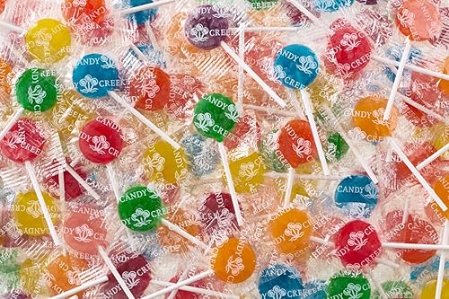 Clásico 9 sabores de paletas de frutas, sin cerveza, 880 unidades, sin nueces - Candy Creek Lollipops