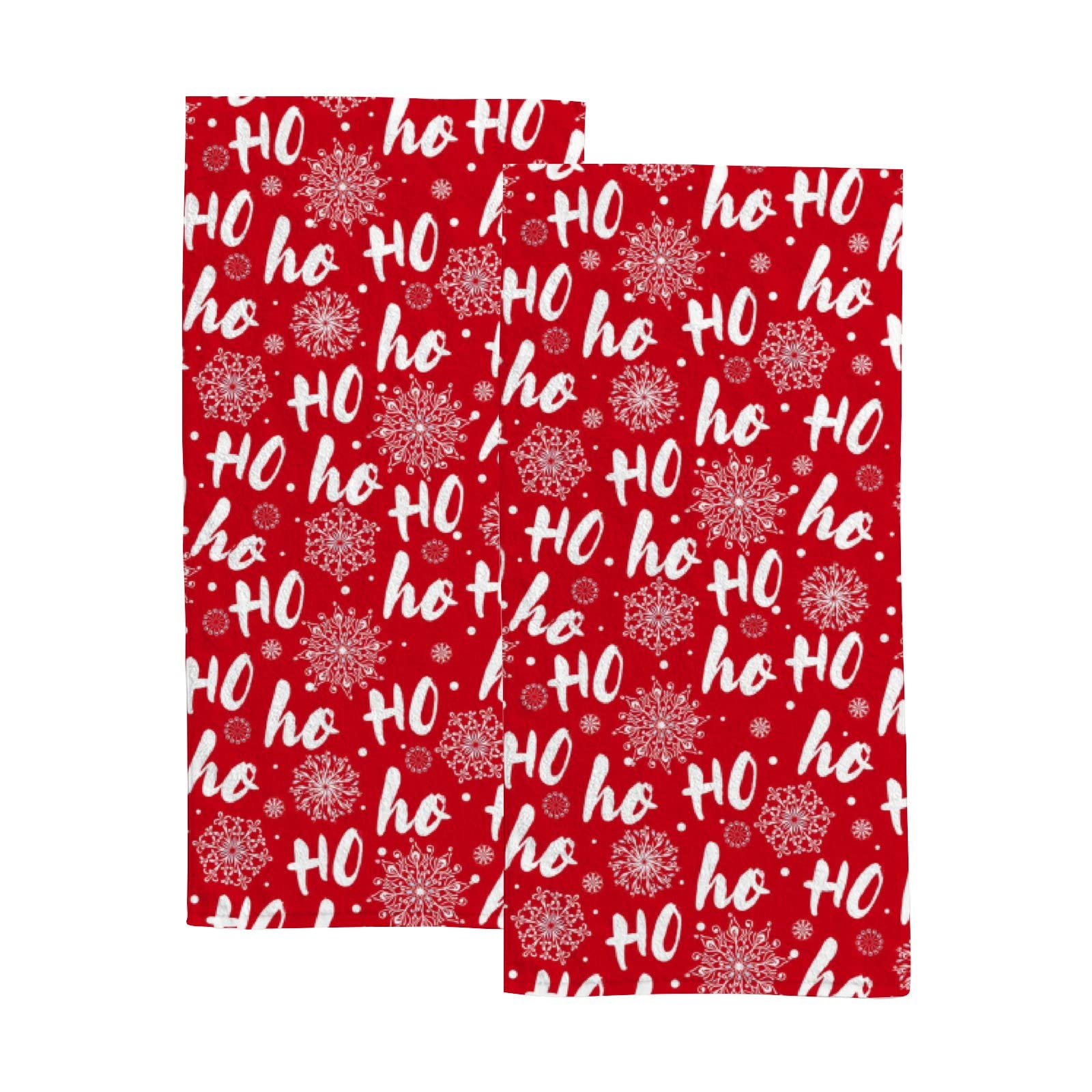 DreamBay Hohoho Santa Claus Laugh Hand Towels Set 2 Pack for Bathroom Kitchen Towels Soft Bath Towel Absorbent Fingertip Towel Guest for Gym Spa Bar 30 x 15 inch