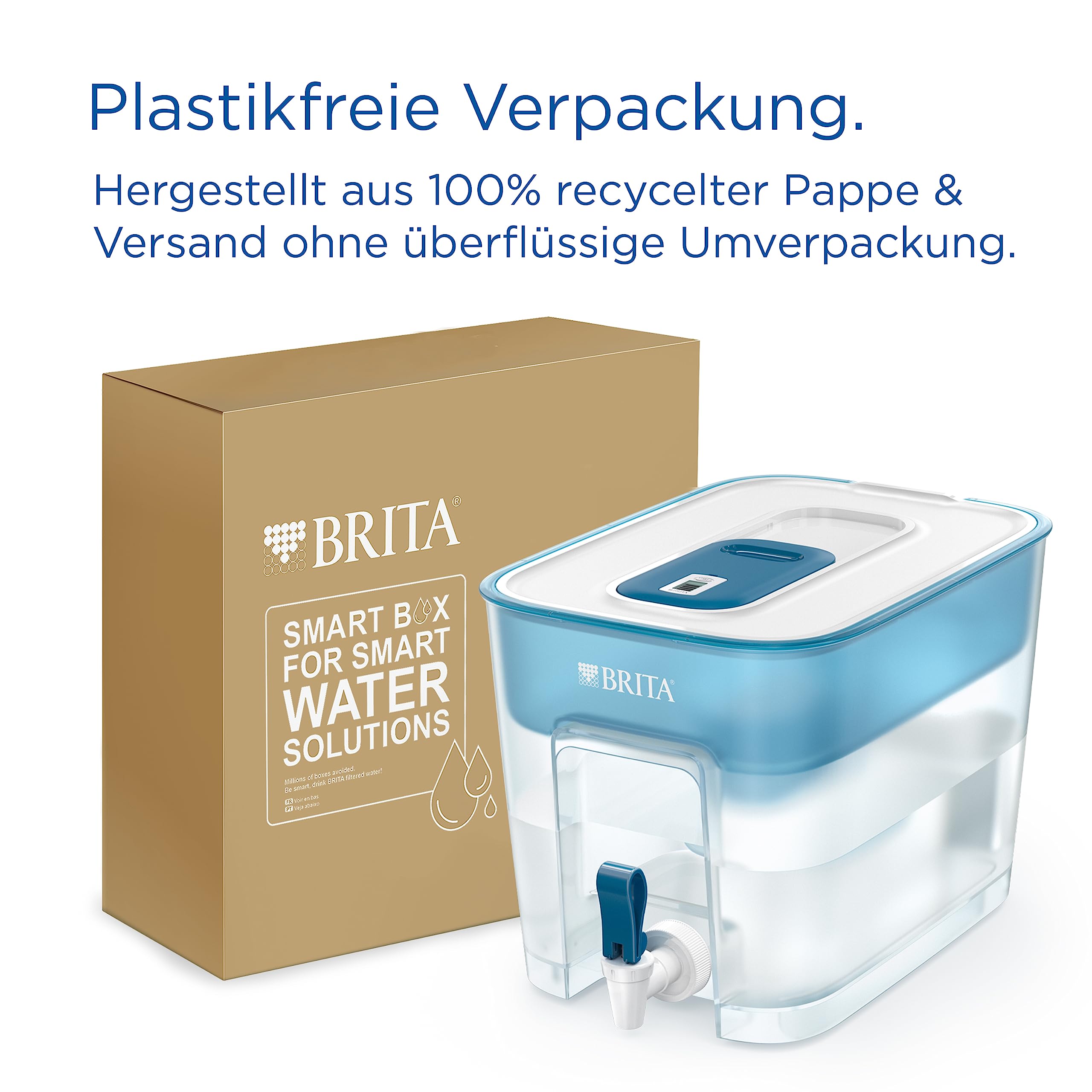 BRITA Flow Wasserfilter XXL (8,2l) inkl. 1x MAXTRA PRO Pure Performance Kartusche – Wasserspender mit Filter für Kühlschrank & großem Fassungsvermögen filtert Verunreinigungen & mehr