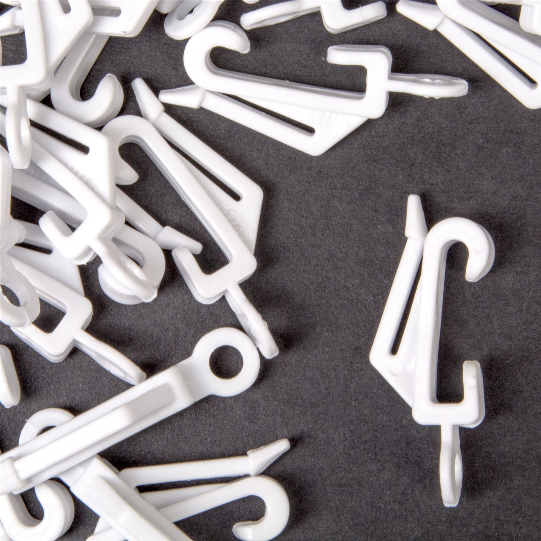 White Hinge White 40X Plastic Drape Curtain Track Gliders - Nylon Rail Runner Hooks