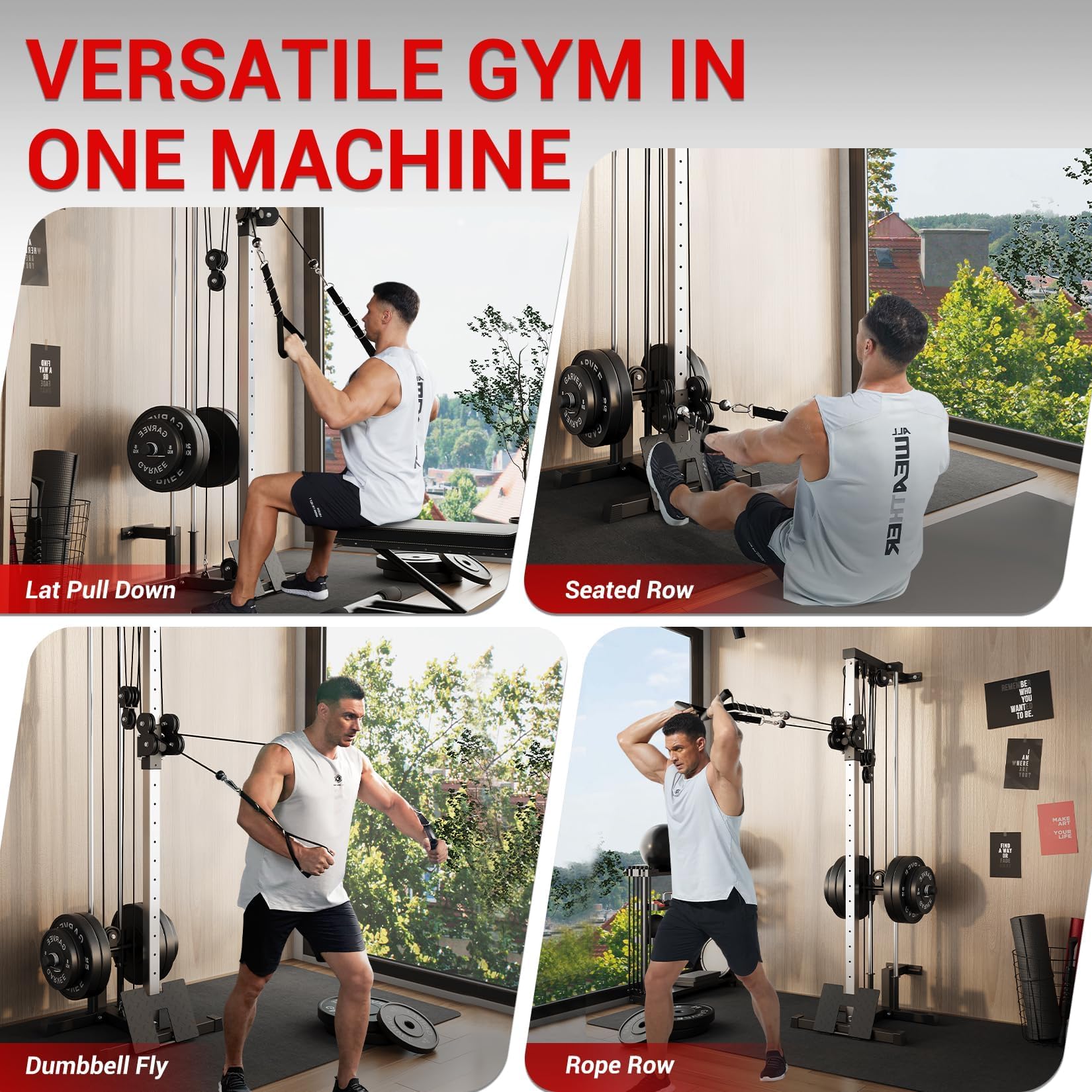 Système De Poulie LAT Pour Musculation Maison – Machine à Câble Fitness – 150 Kg